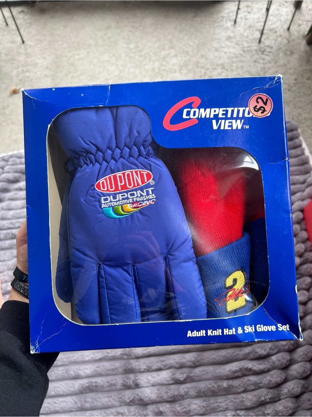 Vintage Jeff Gordon NASCAR "DuPont" Adult Knit Hat & Ski Glove Set (Brand New)